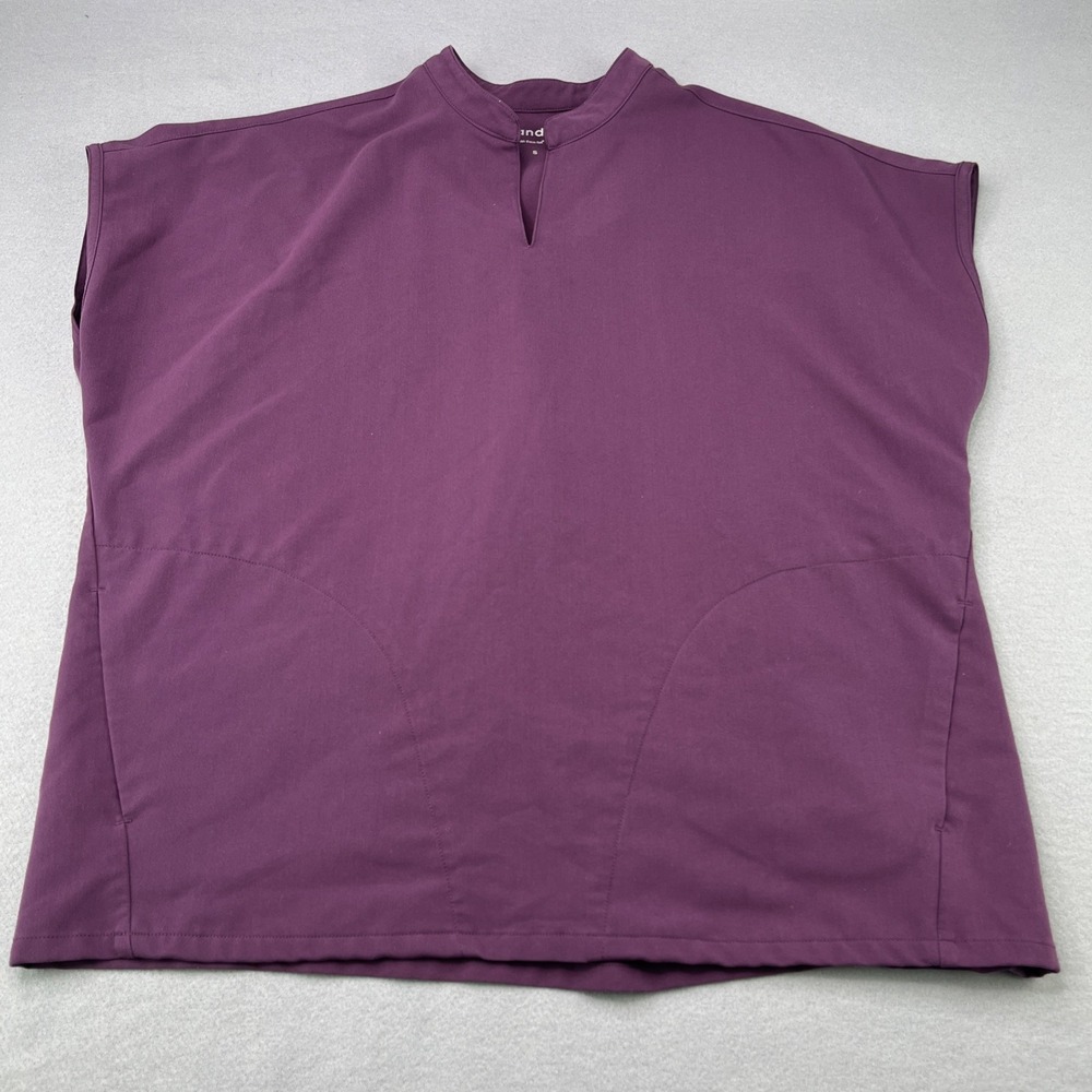 Mandala Women's Small Oversized Sleeveless Purple Scrub Top